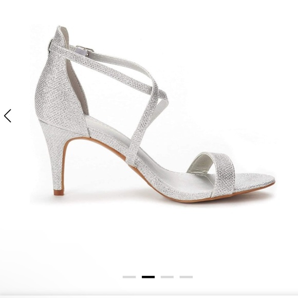 Dream Pairs Dolce Silver Sparkle Heels - Picture 5 of 6